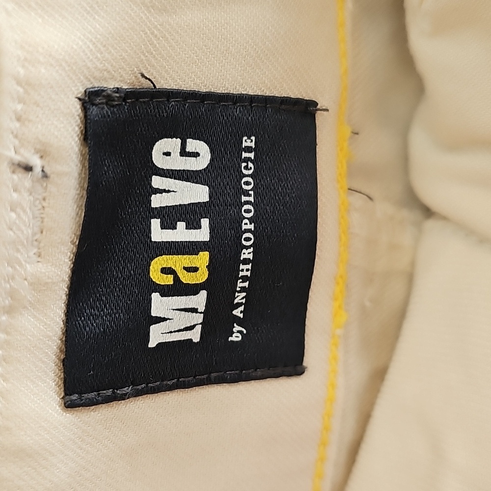 Anthropologie Maeve Cream Colette Linen Crop Pants - Picture 5 of 11